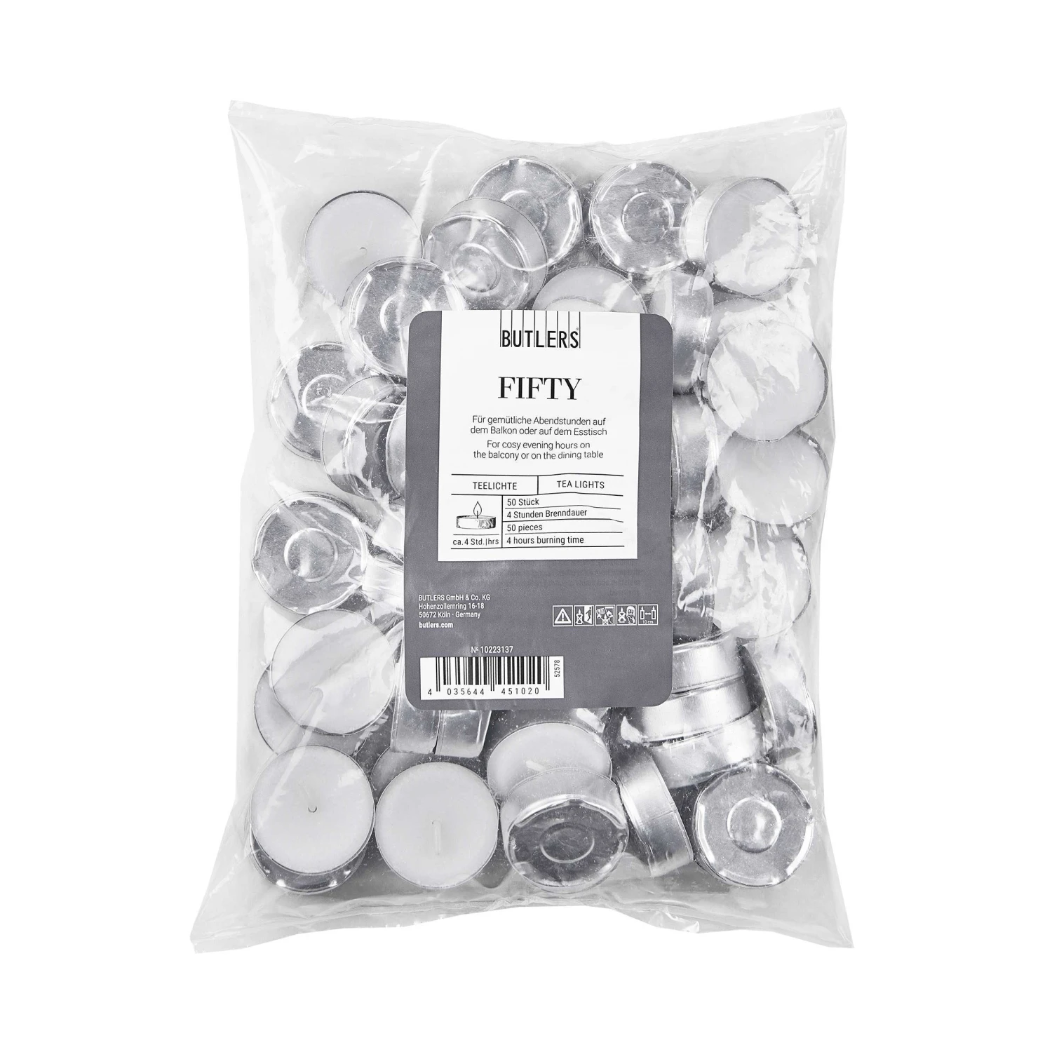 4x 50er Teelichte FIFTY In Weiß 1 4x 50er Teelichte FIFTY In Weiß