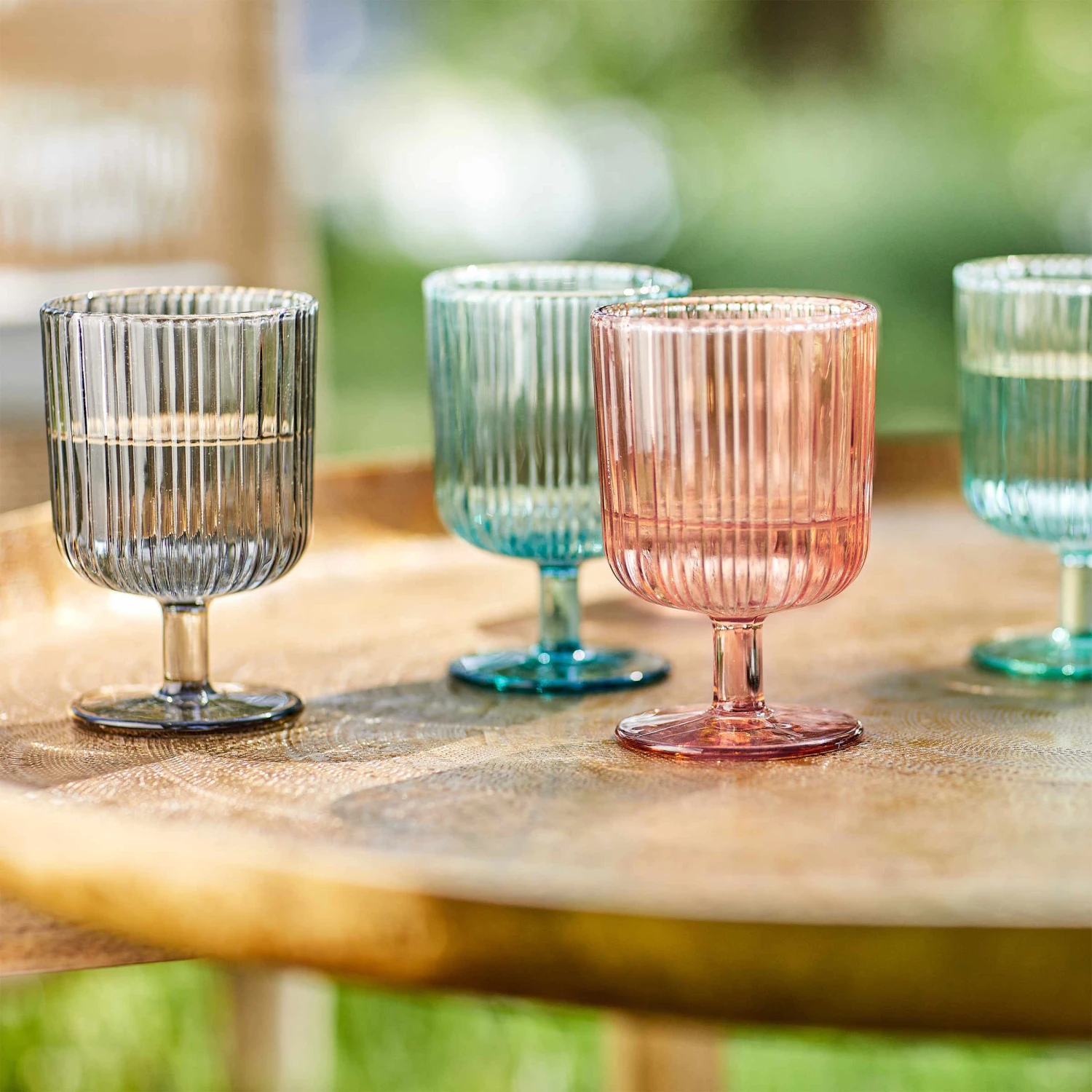 6x Weingläser Mit Rillen 250ml CHELSEA In Pastellorange 2 6x Weingläser Mit Rillen 250ml CHELSEA In Pastellorange – Bild 2