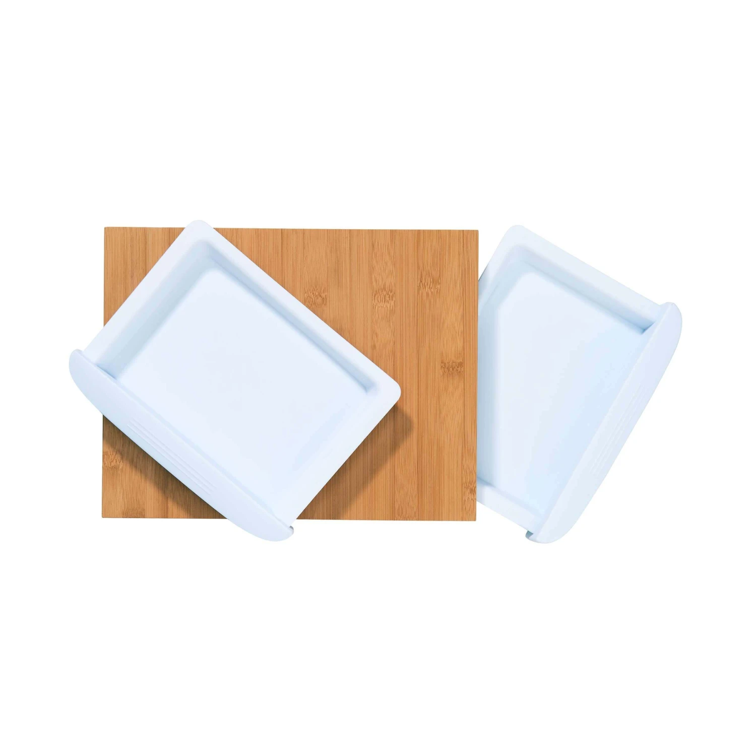 Bambusbrett Mit 2 Auffangschalen L 32 X B 25cm BAMBOO In Weiß 3 Bambusbrett Mit 2 Auffangschalen L 32 X B 25cm BAMBOO In Weiß – Bild 3