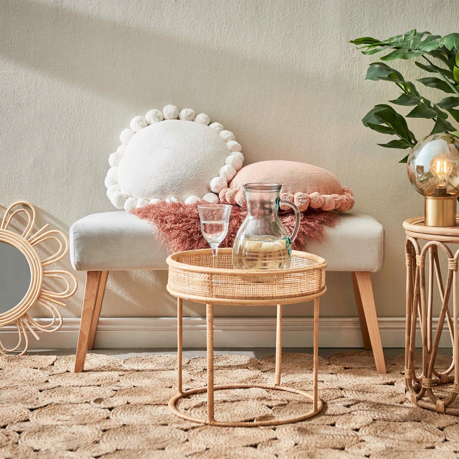 Beistelltisch Höhe 39cm BOHO LOUNGE In Natur 2 Beistelltisch Höhe 39cm BOHO LOUNGE In Natur – Bild 2