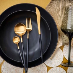 Besteck-Set 16-tlg. Matt STILETTO In Gold-Schwarz 11 Besteck-Set 16-tlg. Matt STILETTO In Gold-Schwarz -Butlers butlers besteck set 16 tlg matt stiletto in gold schwarz 5