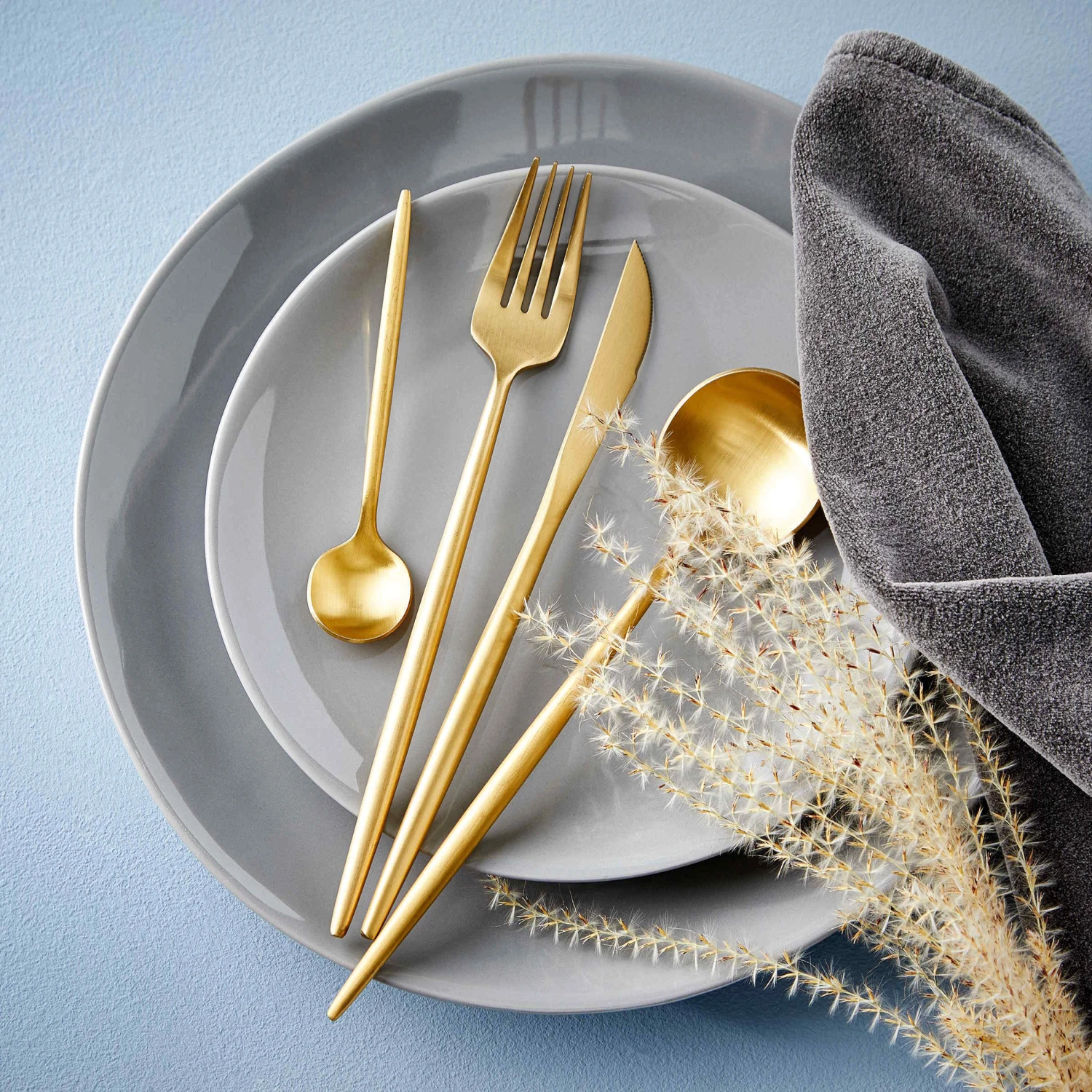 Besteck-Set 4-tlg. Matt STILETTO In Gold 2 Besteck-Set 4-tlg. Matt STILETTO In Gold – Bild 2