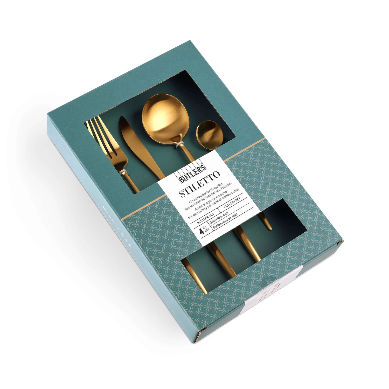 Besteck-Set 4-tlg. Matt STILETTO In Gold 3 Besteck-Set 4-tlg. Matt STILETTO In Gold – Bild 3