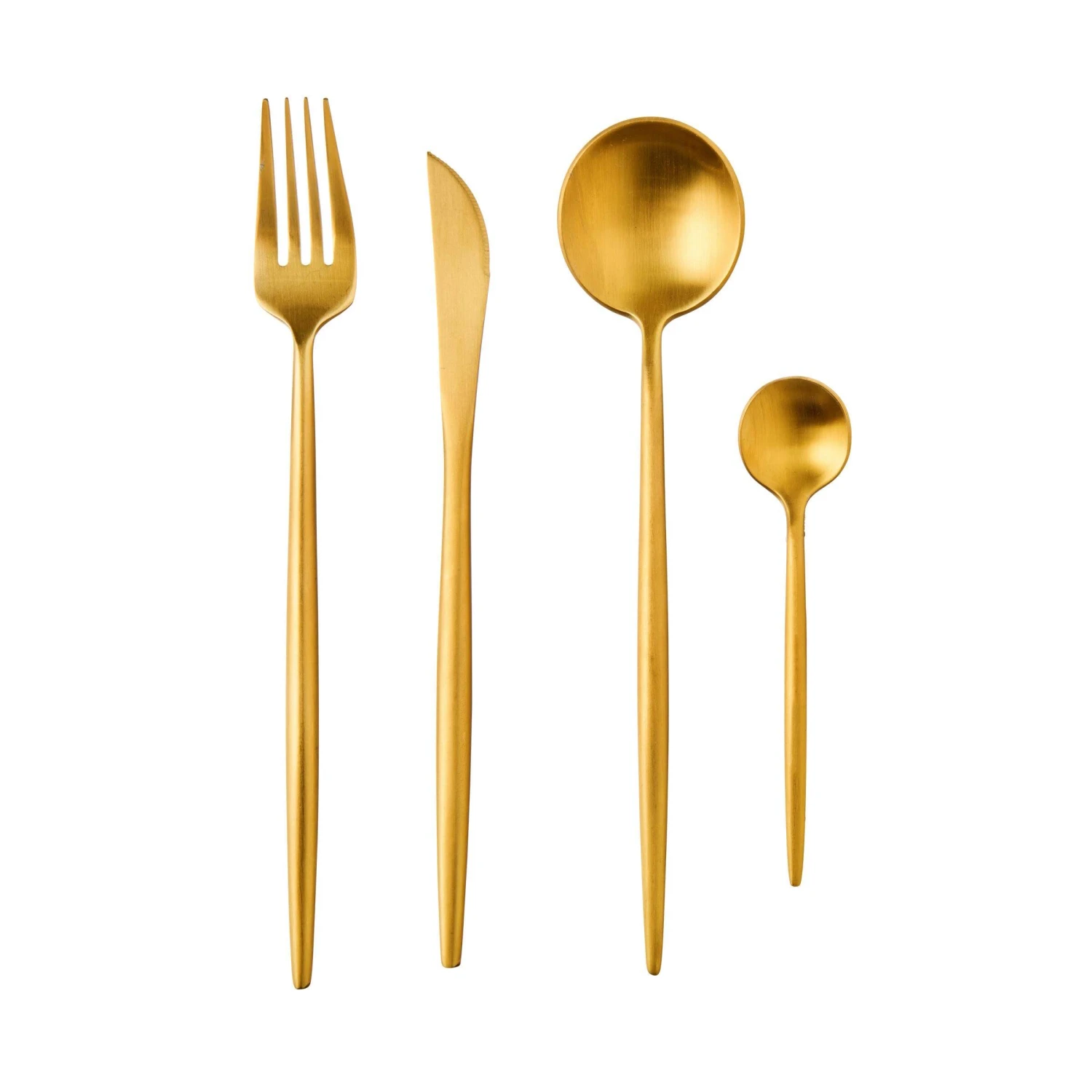 Besteck-Set 4-tlg. Matt STILETTO In Gold 1 Besteck-Set 4-tlg. Matt STILETTO In Gold