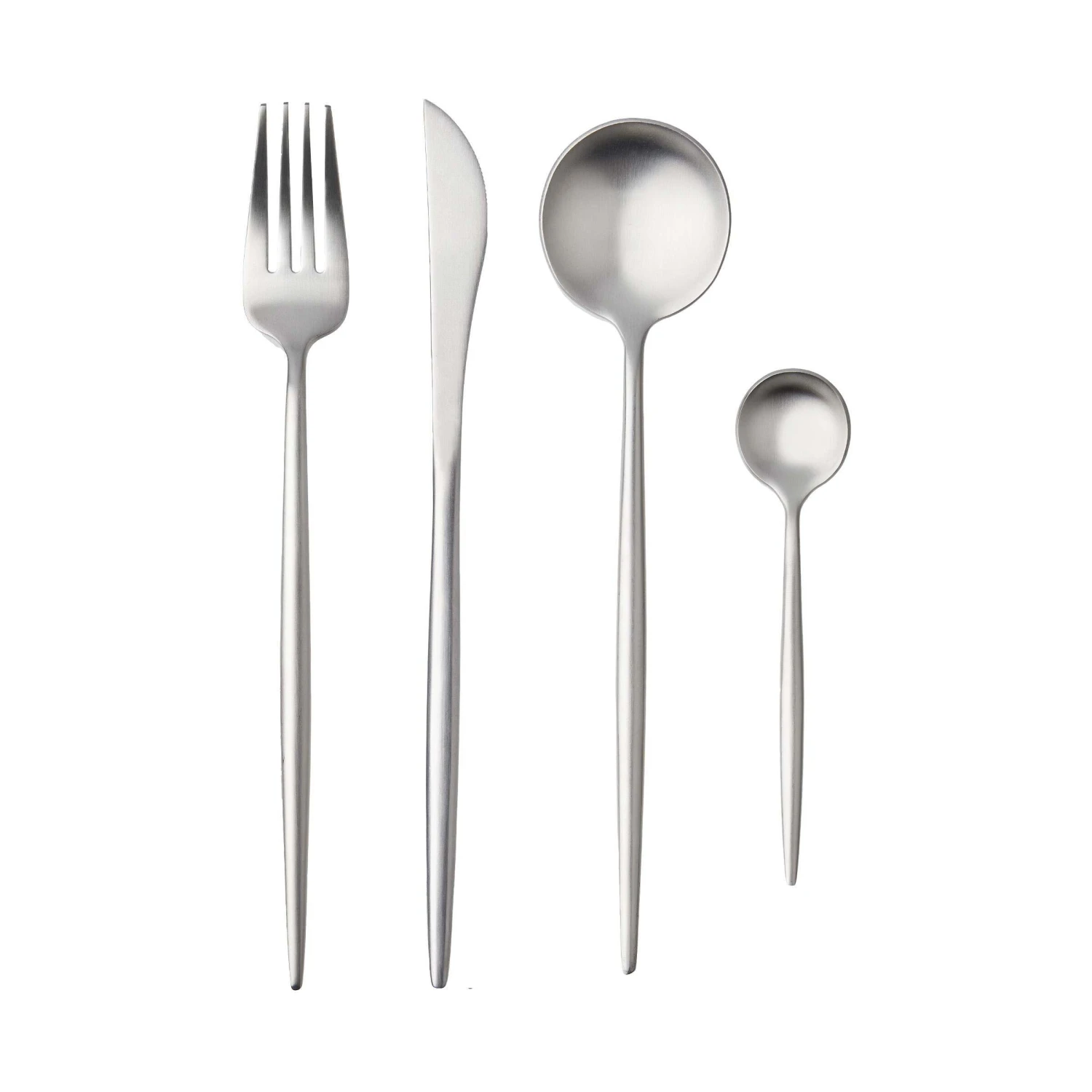 Besteck-Set 4-tlg. Matt STILETTO In Silber 1 Besteck-Set 4-tlg. Matt STILETTO In Silber