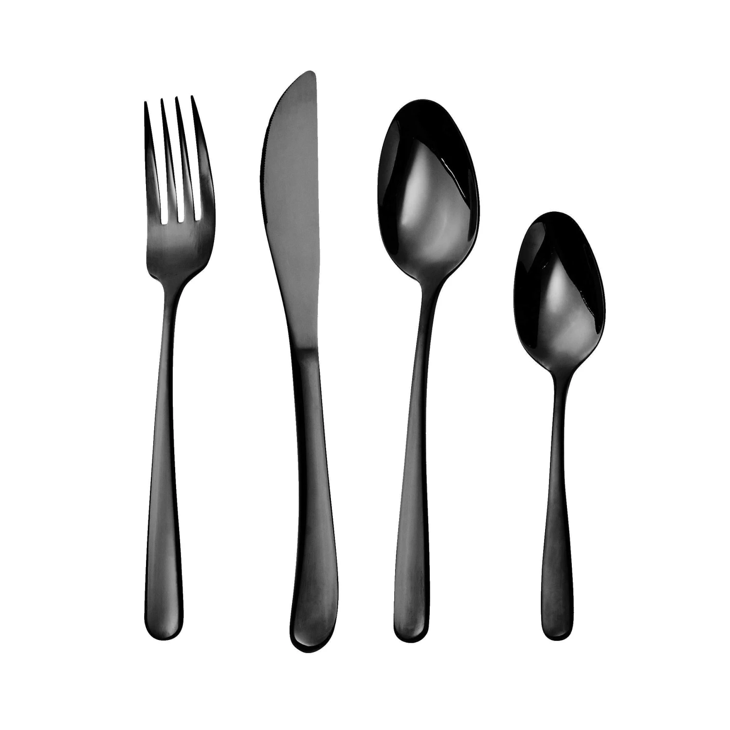Besteck-Set 4-tlg. QUEENS In Schwarz 2 Besteck-Set 4-tlg. QUEENS In Schwarz – Bild 2