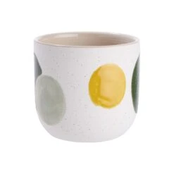 Blumentopf Kreise Ø12cm SEVENTIES In Weiß-Bunt