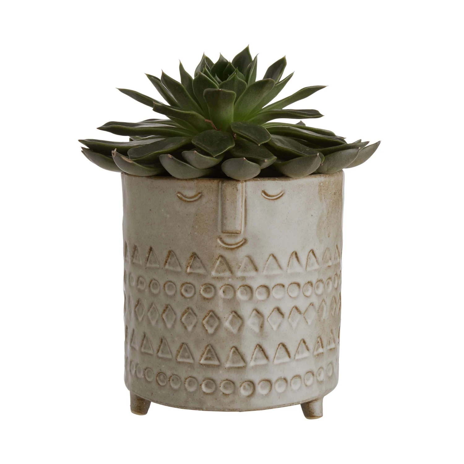 Blumentopf Mit Gesicht Ø14cm ETHNO In Hellbraun 2 Blumentopf Mit Gesicht Ø14cm ETHNO In Hellbraun – Bild 2