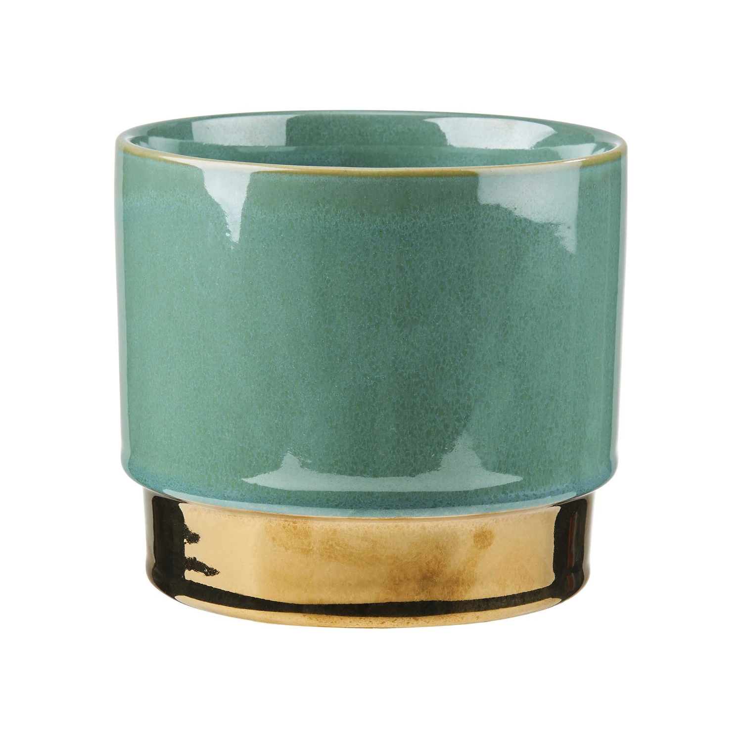 Blumentopf Ø 15 Cm GOLDEN TOUCH In Pastellgrün-Gold 1 Blumentopf Ø 15 Cm GOLDEN TOUCH In Pastellgrün-Gold
