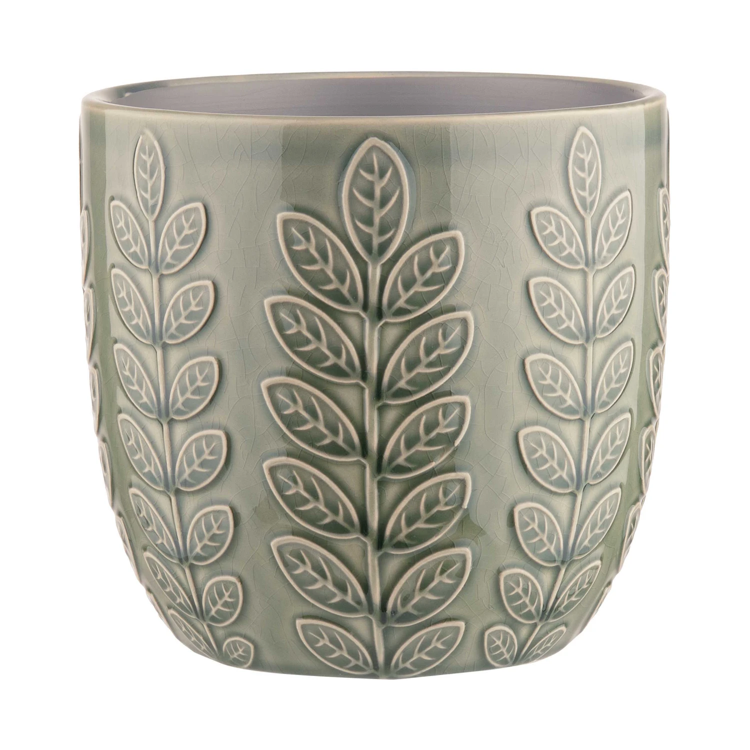 Blumentopf Ø18cm LEAVES In Grün 1 Blumentopf Ø18cm LEAVES In Grün