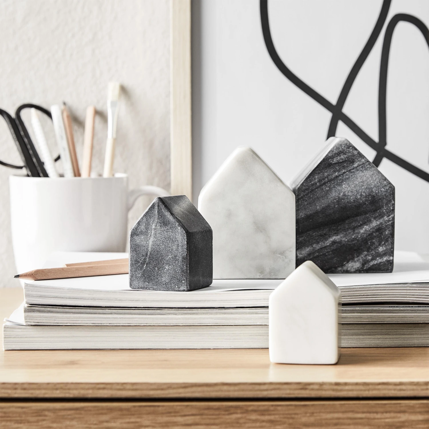 Deko-Haus L 6 X H 9cm BLOCKHOUSE In Weiß 2 Deko-Haus L 6 X H 9cm BLOCKHOUSE In Weiß – Bild 2