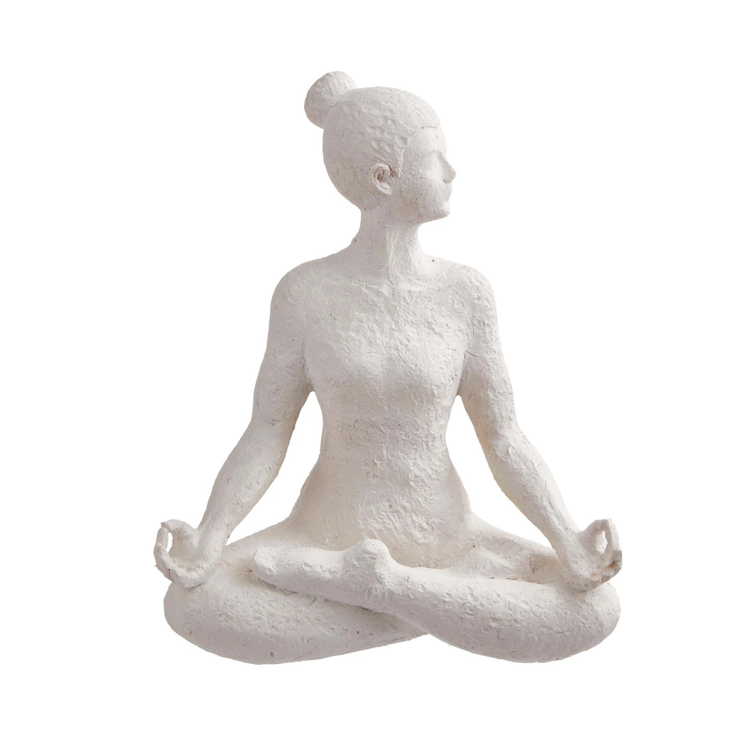 Deko Statue Höhe 24cm LOTUS In Weiß 1 Deko Statue Höhe 24cm LOTUS In Weiß