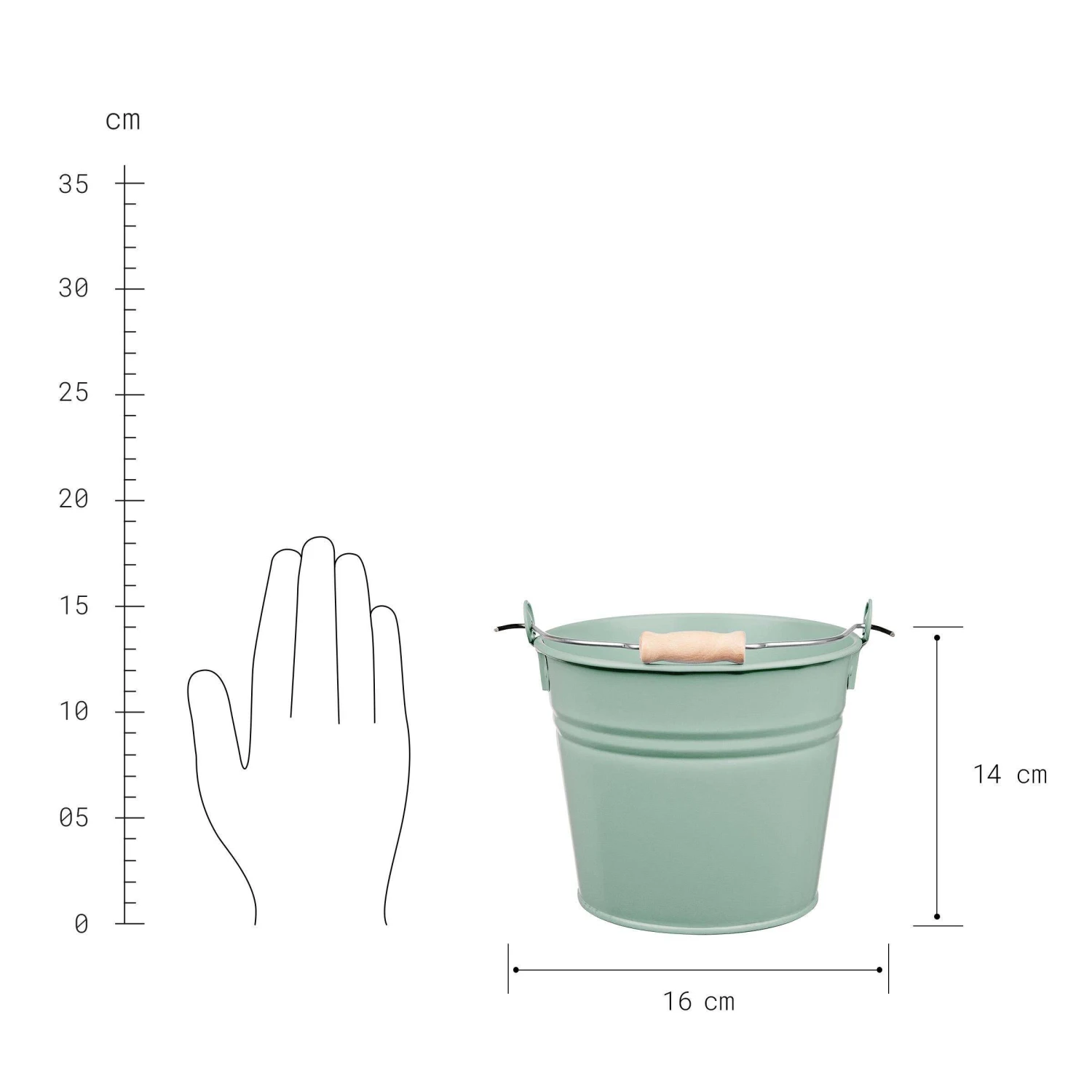 Eimer 2l ZINC In Pastellgrün 3 Eimer 2l ZINC In Pastellgrün – Bild 3
