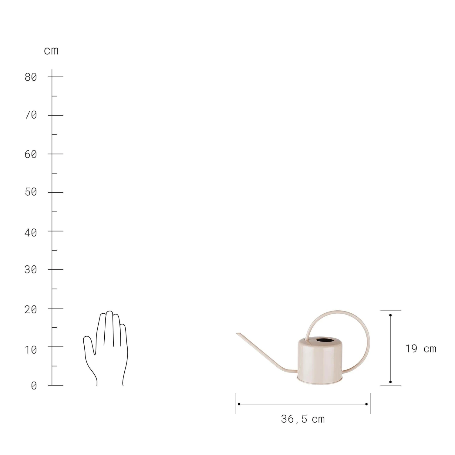Gießkanne 1,3l FLORENCE In Beige 3 Gießkanne 1,3l FLORENCE In Beige – Bild 3