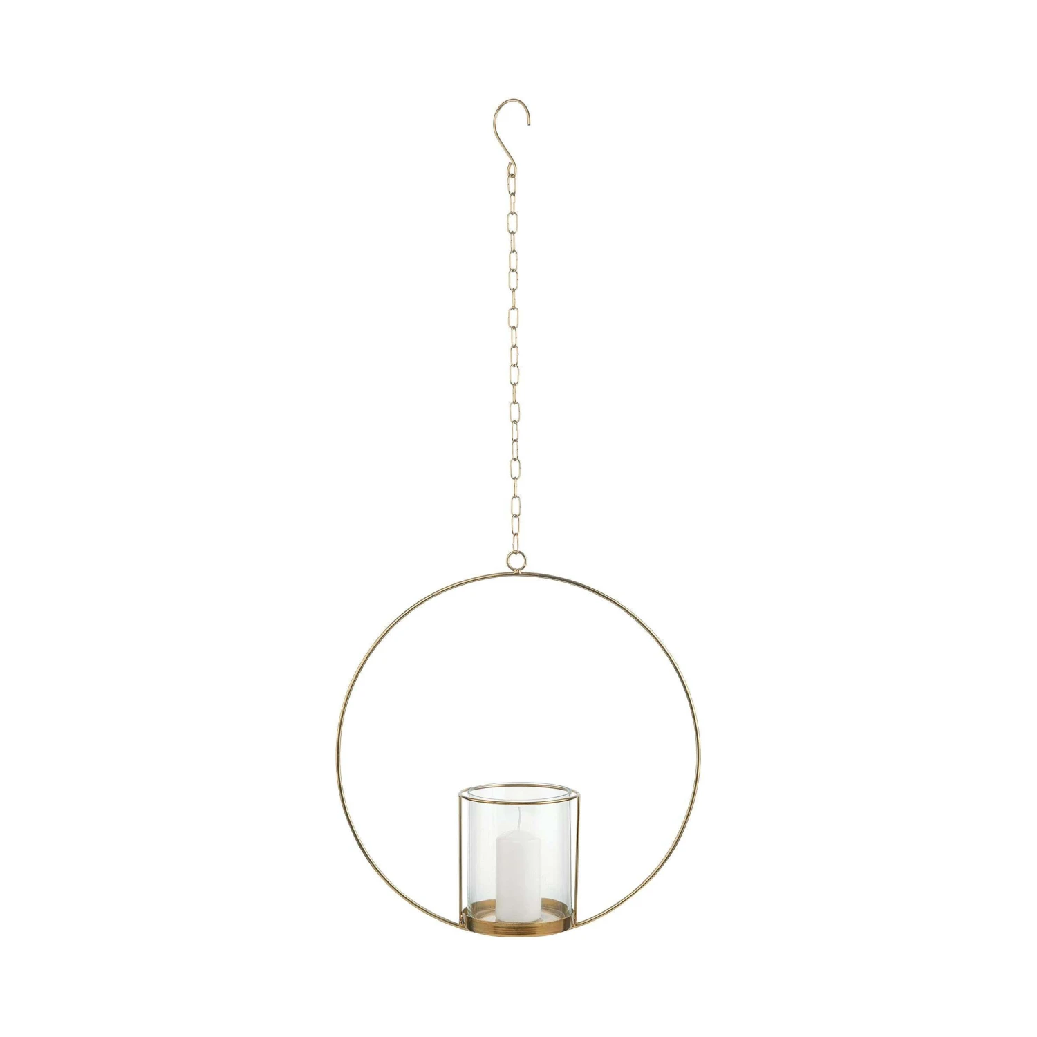 Hängedeko-Ring Mit Glaseinsatz Ø40cm LUNA In Gold 3 Hängedeko-Ring Mit Glaseinsatz Ø40cm LUNA In Gold – Bild 3