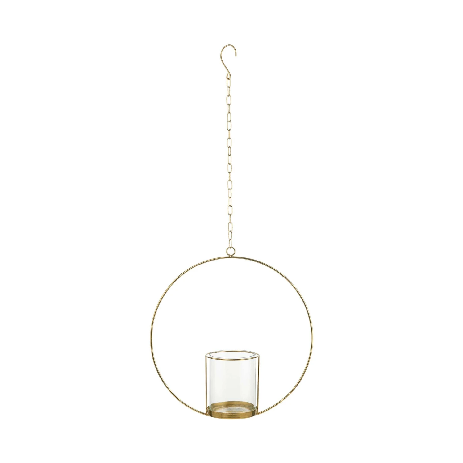 Hängedeko-Ring Mit Glaseinsatz Ø40cm LUNA In Gold 1 Hängedeko-Ring Mit Glaseinsatz Ø40cm LUNA In Gold