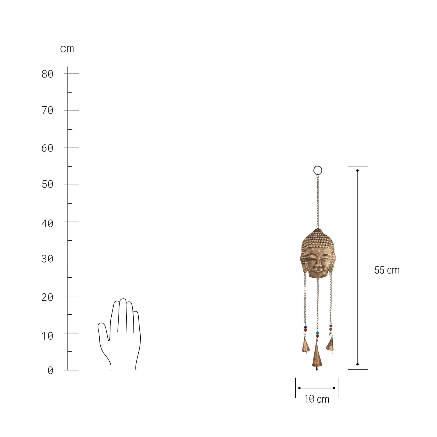 Hängedekoration "Buddha" L 55 X B 10cm BALI In Gold 3 Hängedekoration "Buddha" L 55 X B 10cm BALI In Gold – Bild 3