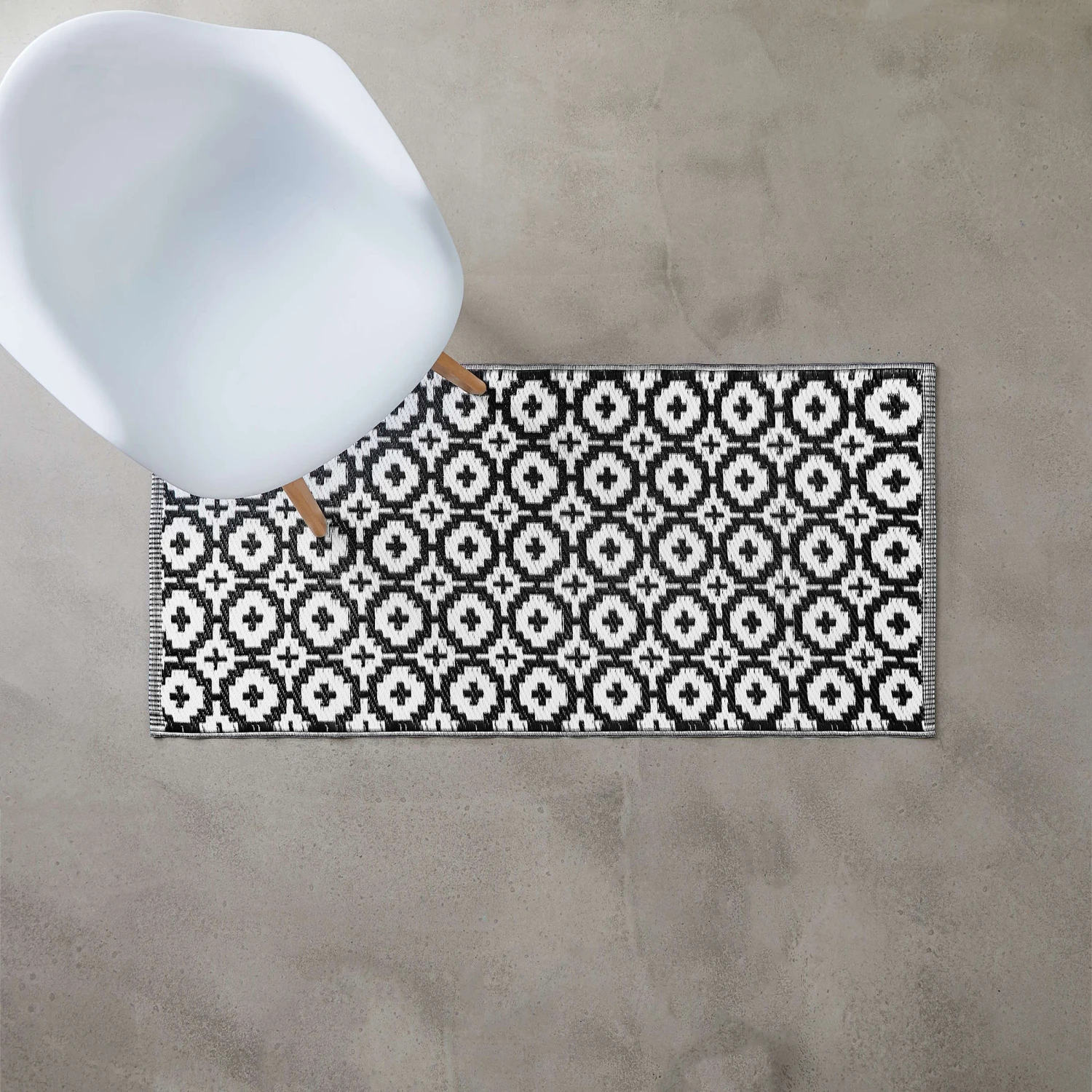 In- & Outdoor-Läufer Mosaik L 140 X B 70cm COLOUR CLASH In Schwarz-Weiß 4 In- & Outdoor-Läufer Mosaik L 140 X B 70cm COLOUR CLASH In Schwarz-Weiß – Bild 4