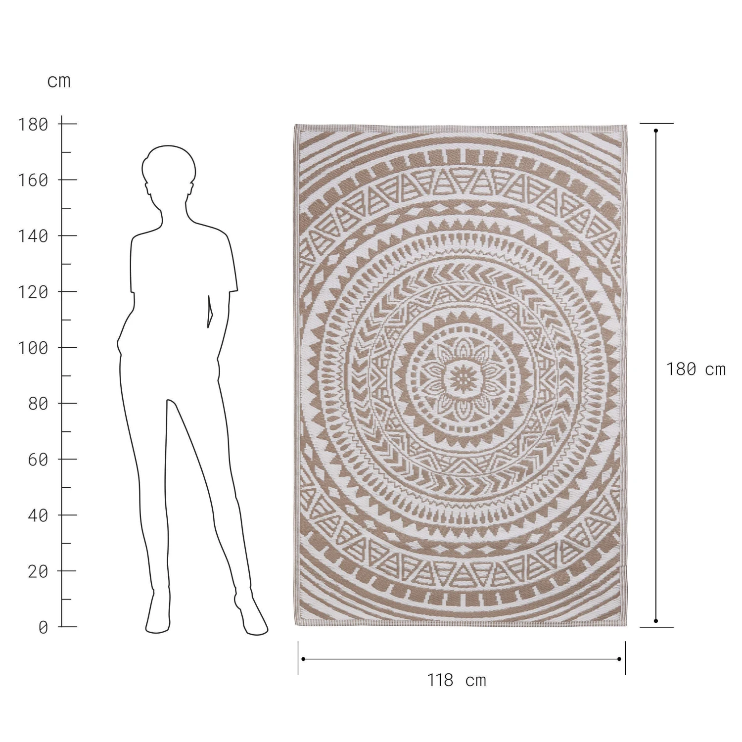 In- & Outdoor-Teppich Circles L 180 X B 118cm COLOUR CLASH In Beige 3 In- & Outdoor-Teppich Circles L 180 X B 118cm COLOUR CLASH In Beige – Bild 3