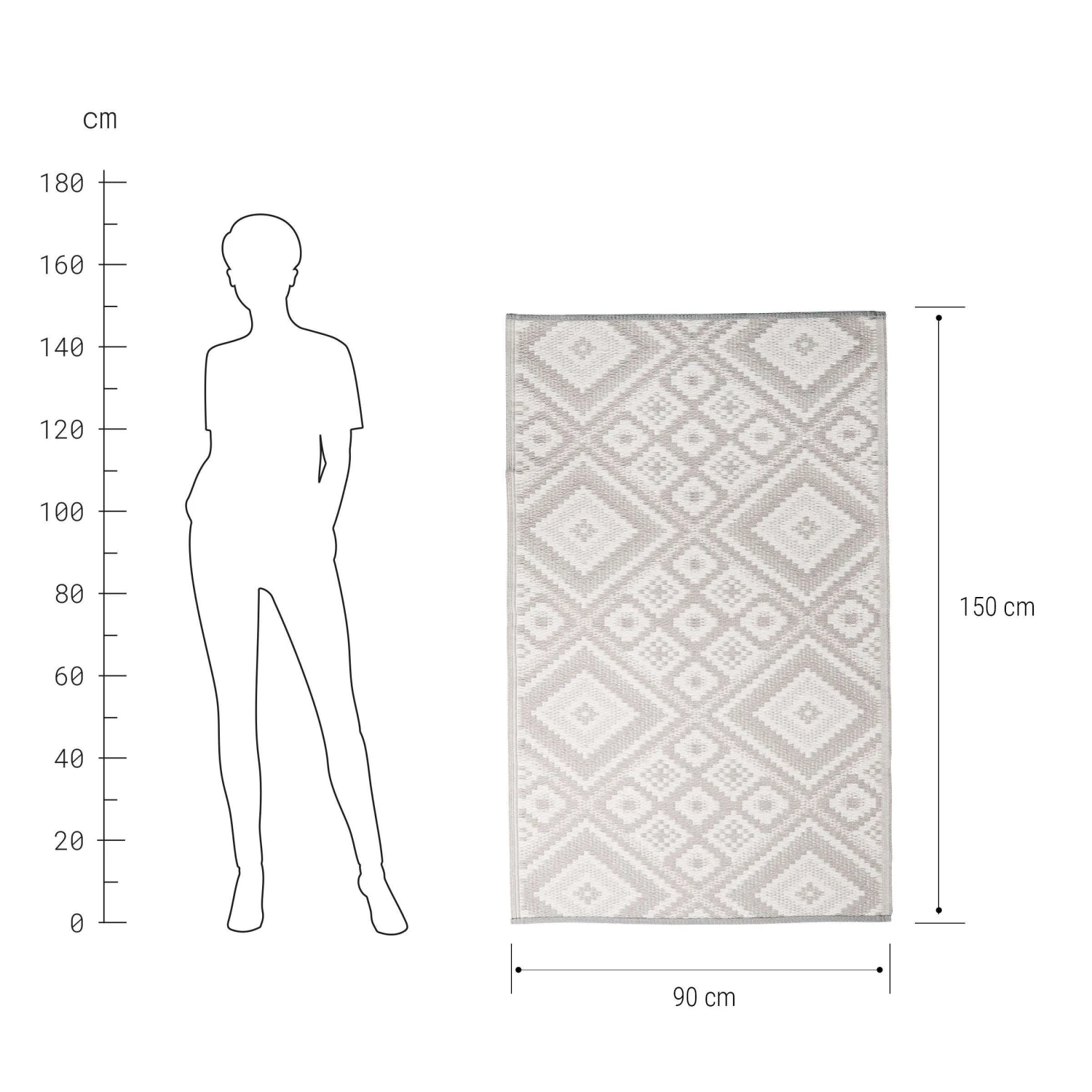 In- & Outdoor-Teppich Ethno L 150 X B 90cm COLOUR CLASH In Grau 3 In- & Outdoor-Teppich Ethno L 150 X B 90cm COLOUR CLASH In Grau – Bild 3