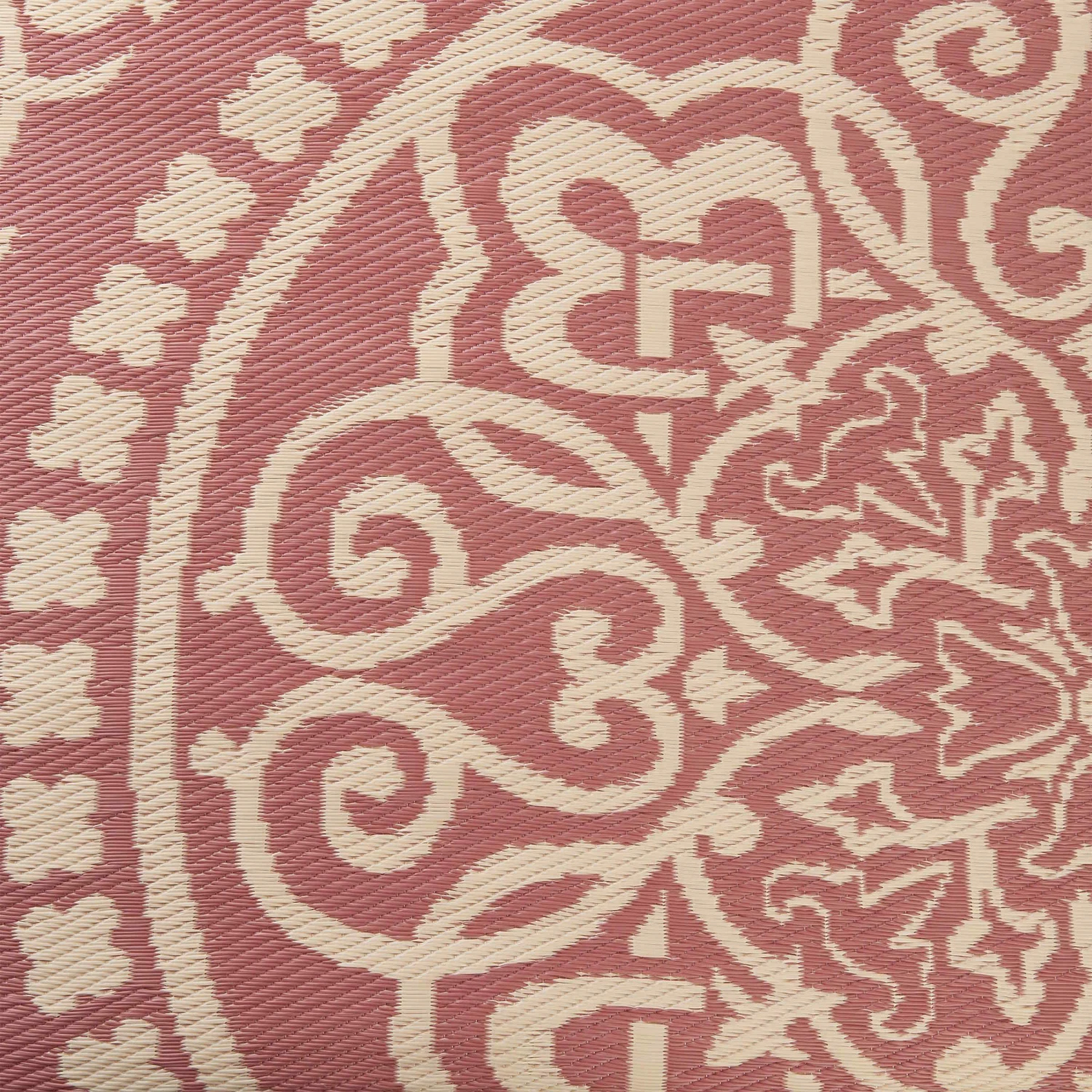 In- & Outdoor-Teppich Floral L 180 X B 118cm COLOUR CLASH In Hellrot-Creme 4 In- & Outdoor-Teppich Floral L 180 X B 118cm COLOUR CLASH In Hellrot-Creme – Bild 4