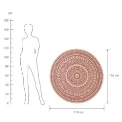 In- & Outdoor-Teppich Ø118cm COLOUR CLASH In Hellrot-Creme 11 In- & Outdoor-Teppich Ø118cm COLOUR CLASH In Hellrot-Creme -Butlers butlers in and outdoor teppich o118cm colour clash in hellrot creme 2