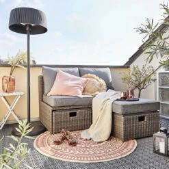 In- & Outdoor-Teppich Ø118cm COLOUR CLASH In Hellrot-Creme 16 In- & Outdoor-Teppich Ø118cm COLOUR CLASH In Hellrot-Creme -Butlers butlers in and outdoor teppich o118cm colour clash in hellrot creme 7