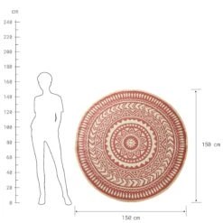 In- & Outdoor-Teppich Ø150cm COLOUR CLASH In Hellrot-Creme 6 In- & Outdoor-Teppich Ø150cm COLOUR CLASH In Hellrot-Creme -Butlers butlers in and outdoor teppich o150cm colour clash in hellrot creme 2