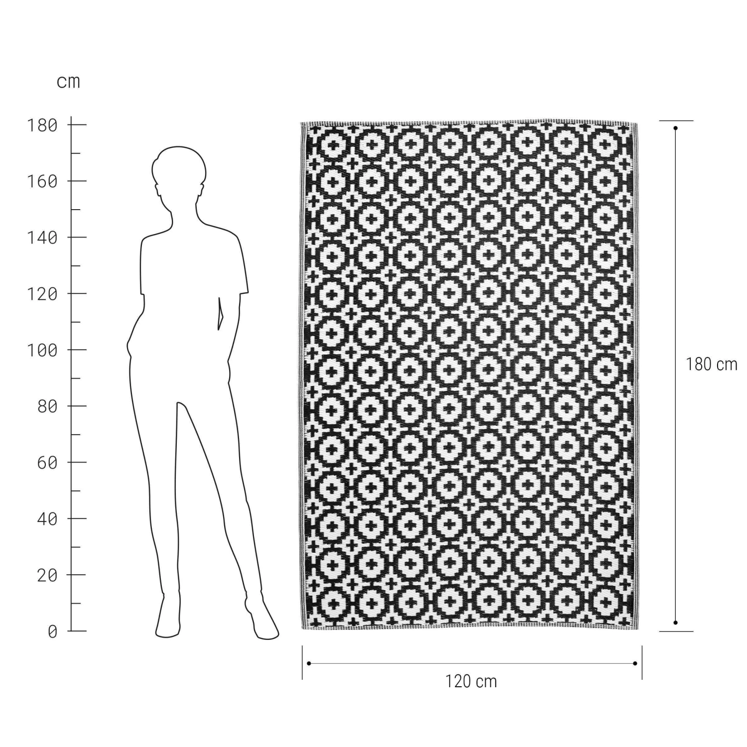 In- & Outdoorteppich Mosaik L 180 X B 120cm COLOUR CLASH In Schwarz 3 In- & Outdoorteppich Mosaik L 180 X B 120cm COLOUR CLASH In Schwarz – Bild 3