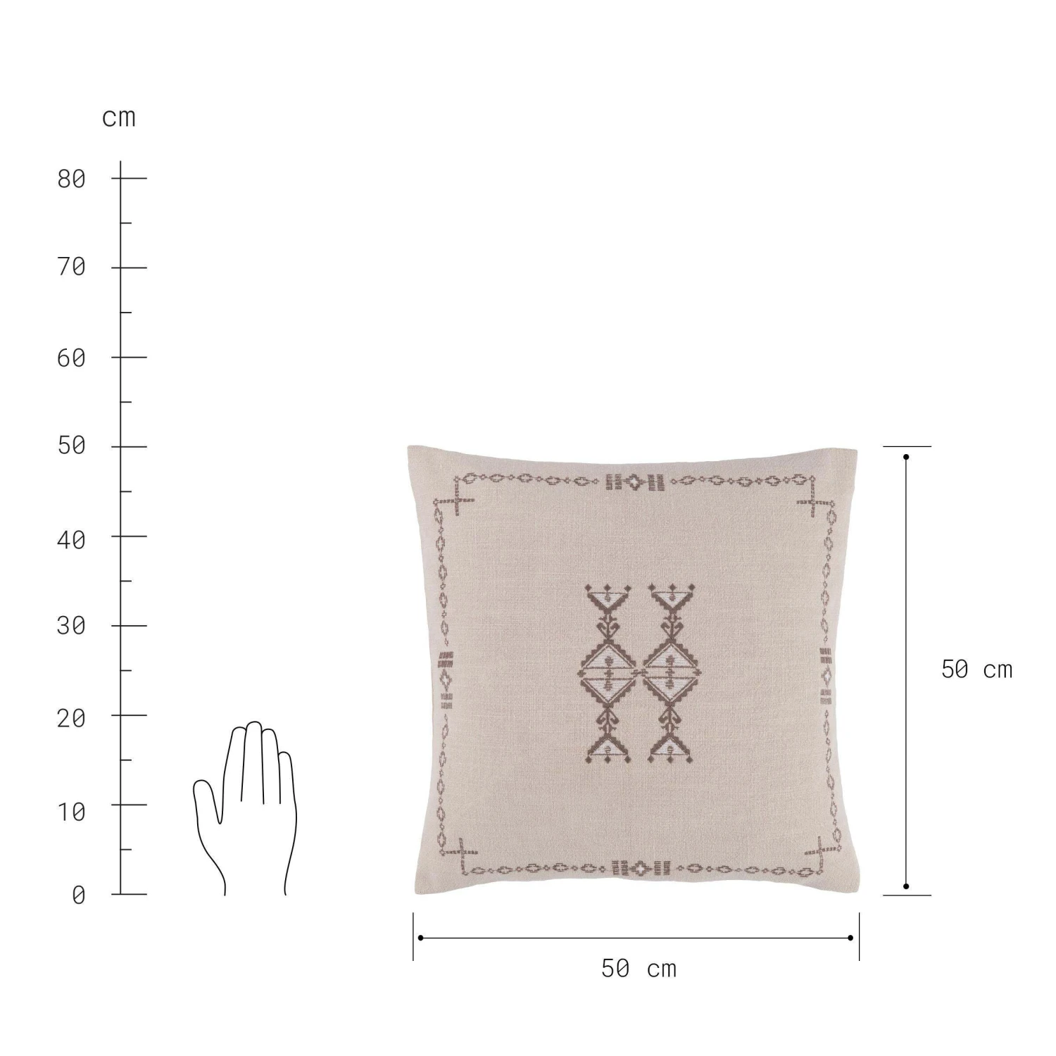 Kissen L 50 X B 50cm SIENNA In Beige 4 Kissen L 50 X B 50cm SIENNA In Beige – Bild 4