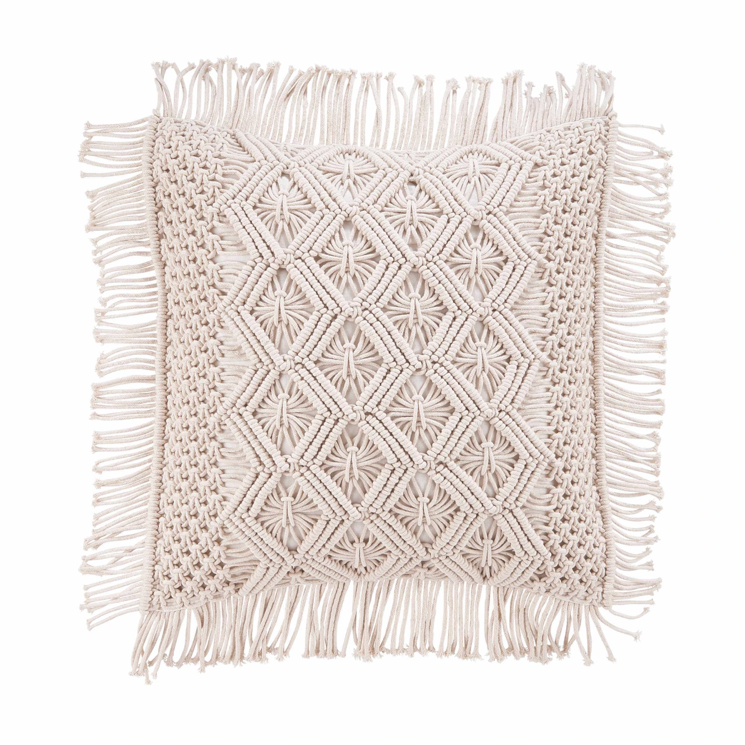 Kissen ZickZack L 45 X B 45cm MACRAMÉ In Creme 1 Kissen ZickZack L 45 X B 45cm MACRAMÉ In Creme