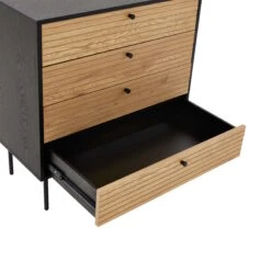 Kommode Mit 4 Schubladen MODERNIST In Schwarz-Natur 16 Kommode Mit 4 Schubladen MODERNIST In Schwarz-Natur -Butlers butlers kommode mit 4 schubladen modernist in schwarz natur 7