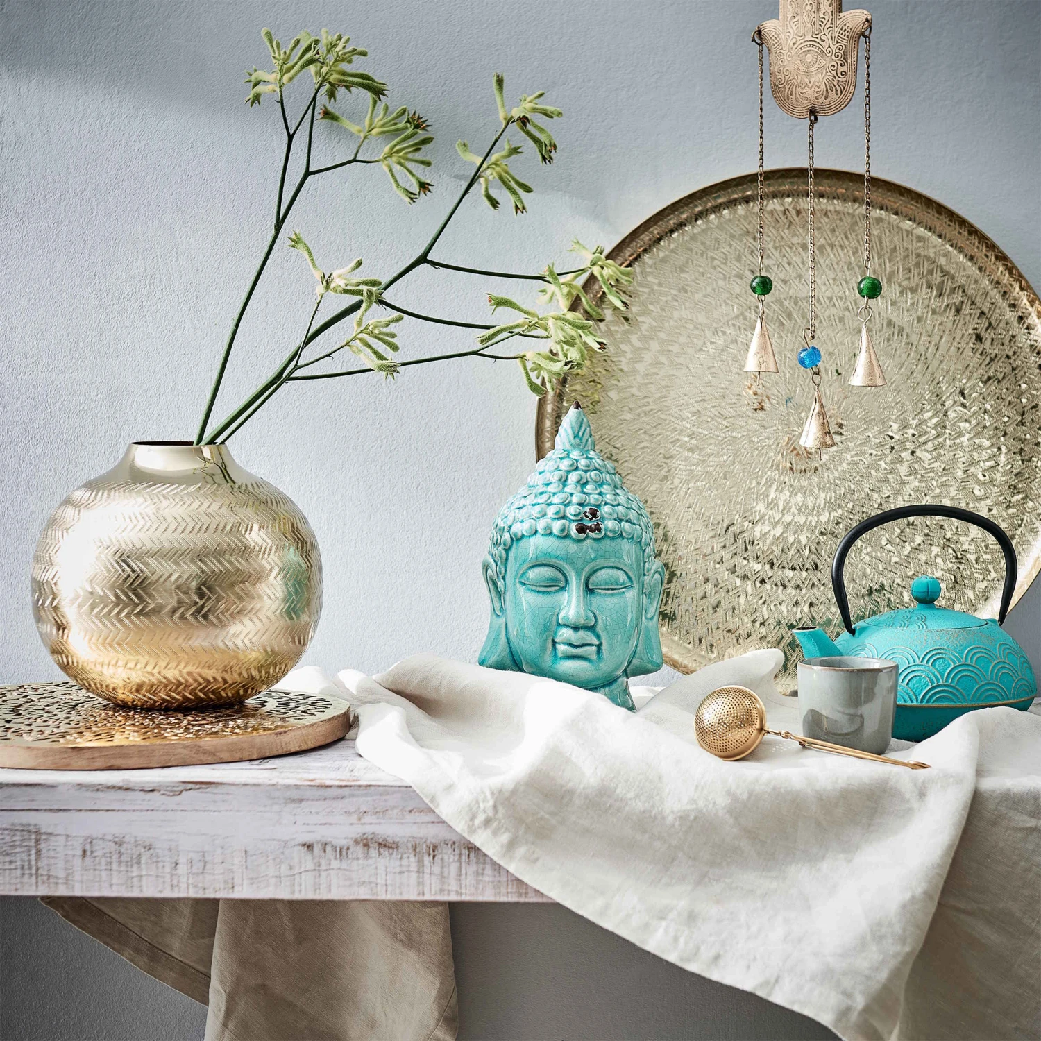 Kopf Höhe 23cm BUDDHA In Türkis 7 Kopf Höhe 23cm BUDDHA In Türkis – Bild 7