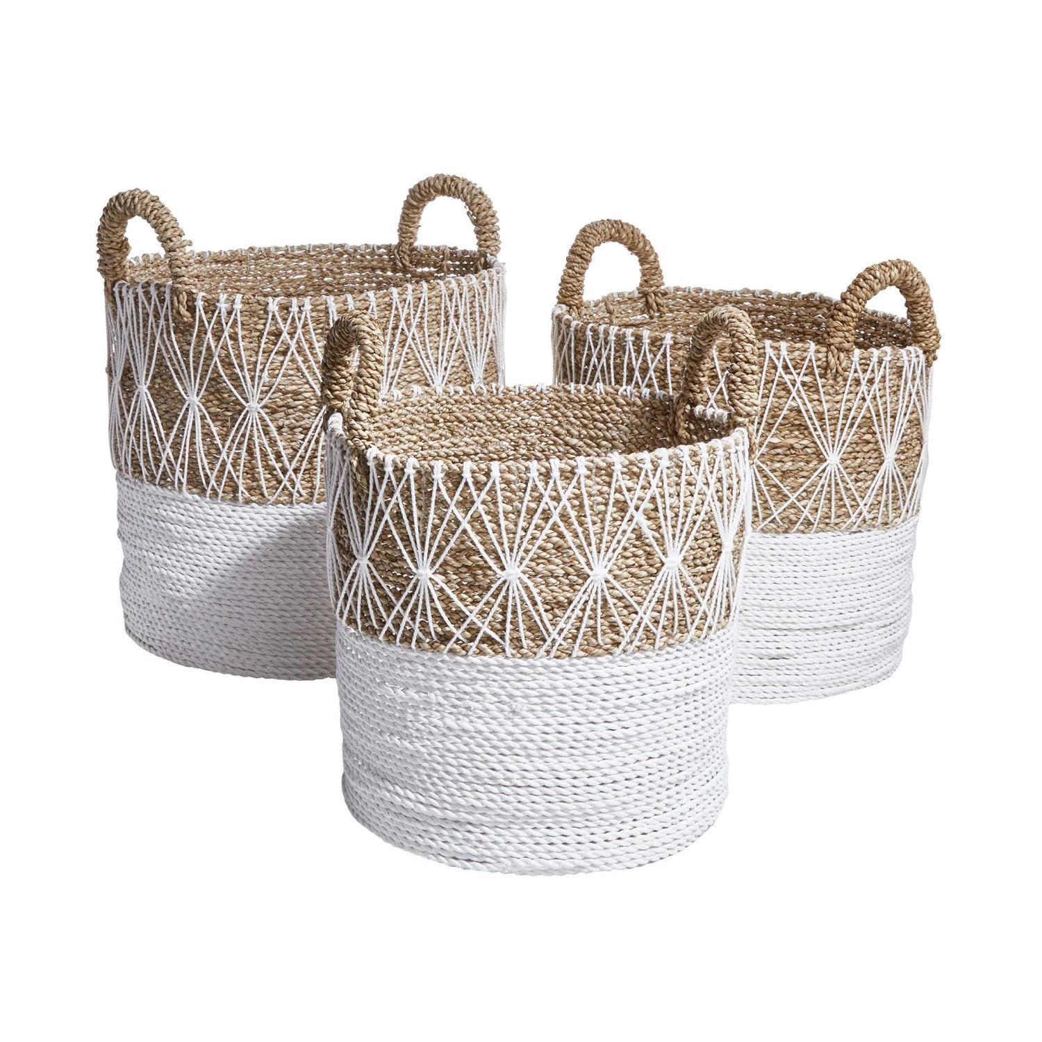 Korb Ø36cm WHITE BEACH In Natur-Weiß 5 Korb Ø36cm WHITE BEACH In Natur-Weiß – Bild 5