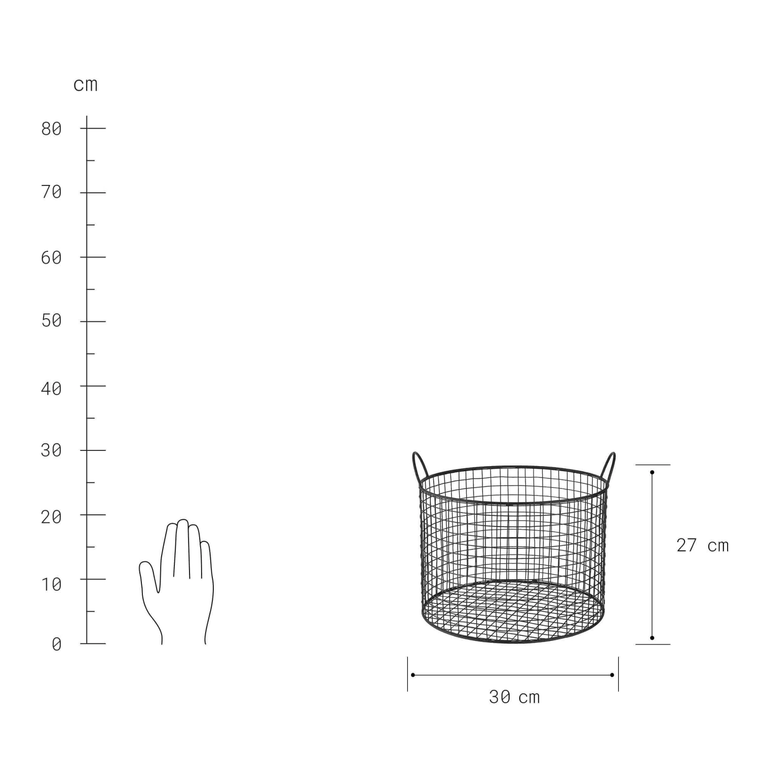 Korb Rund Ø30cm HOOP In Schwarz 3 Korb Rund Ø30cm HOOP In Schwarz – Bild 3