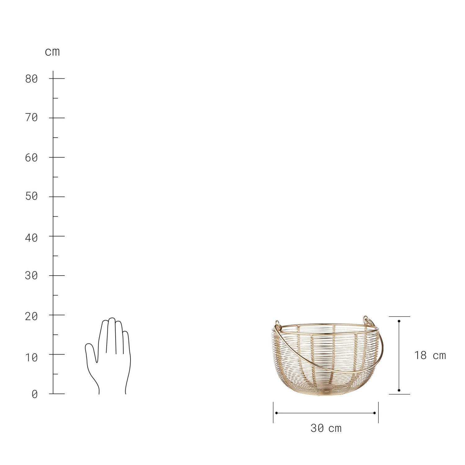 Korb Rund Ø30cm MORGAN In Gold 3 Korb Rund Ø30cm MORGAN In Gold – Bild 3