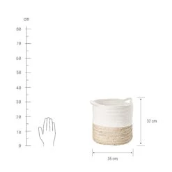 Korb Rund Ø35cm COTTON BRAID In Natur-Weiß 8 Korb Rund Ø35cm COTTON BRAID In Natur-Weiß -Butlers butlers korb rund o35cm cotton braid in natur weiss 2