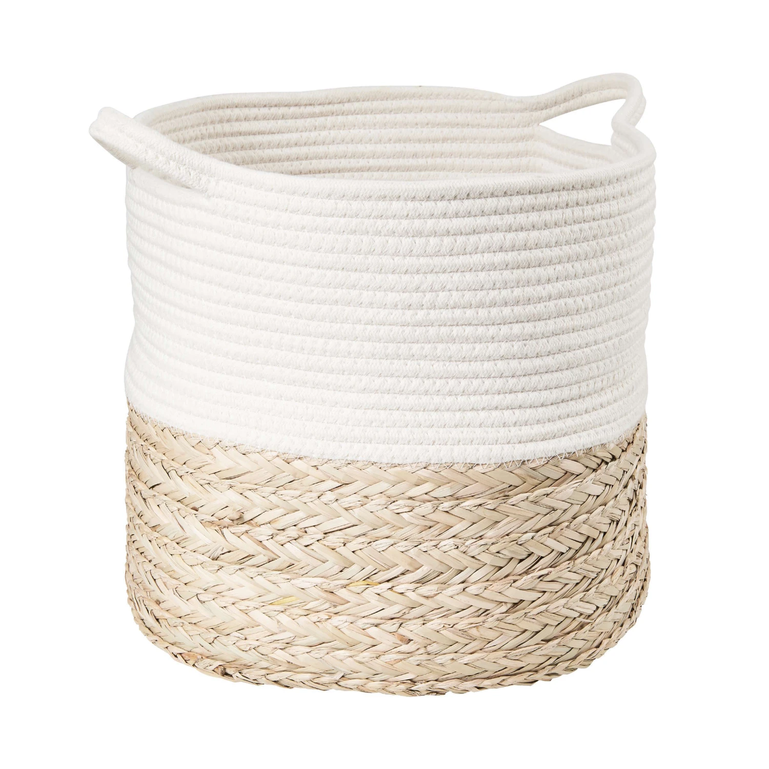 Korb Rund Ø35cm COTTON BRAID In Natur-Weiß 1 Korb Rund Ø35cm COTTON BRAID In Natur-Weiß