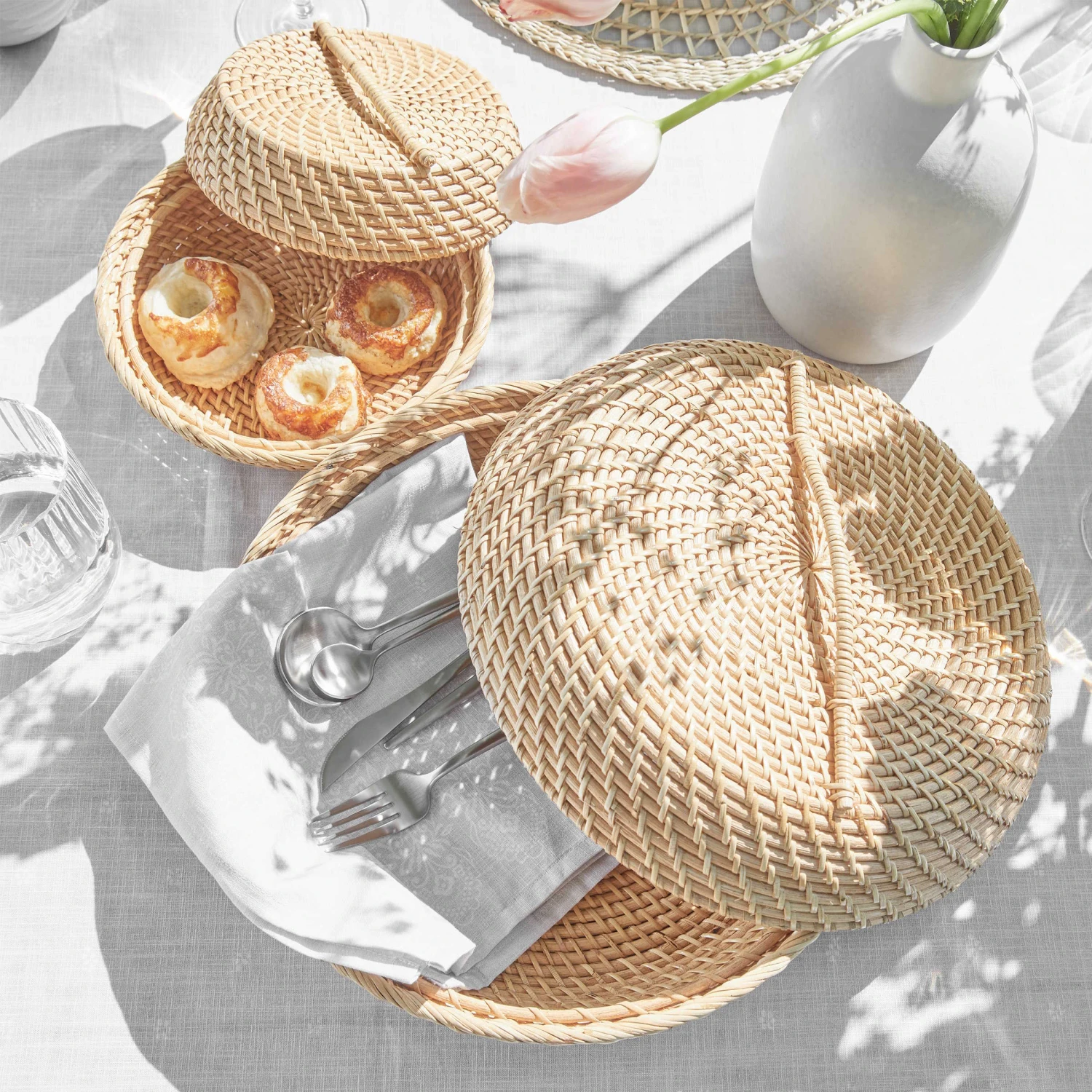 Korbschale Rattan Ø33cm RONDA In Natur 2 Korbschale Rattan Ø33cm RONDA In Natur – Bild 2