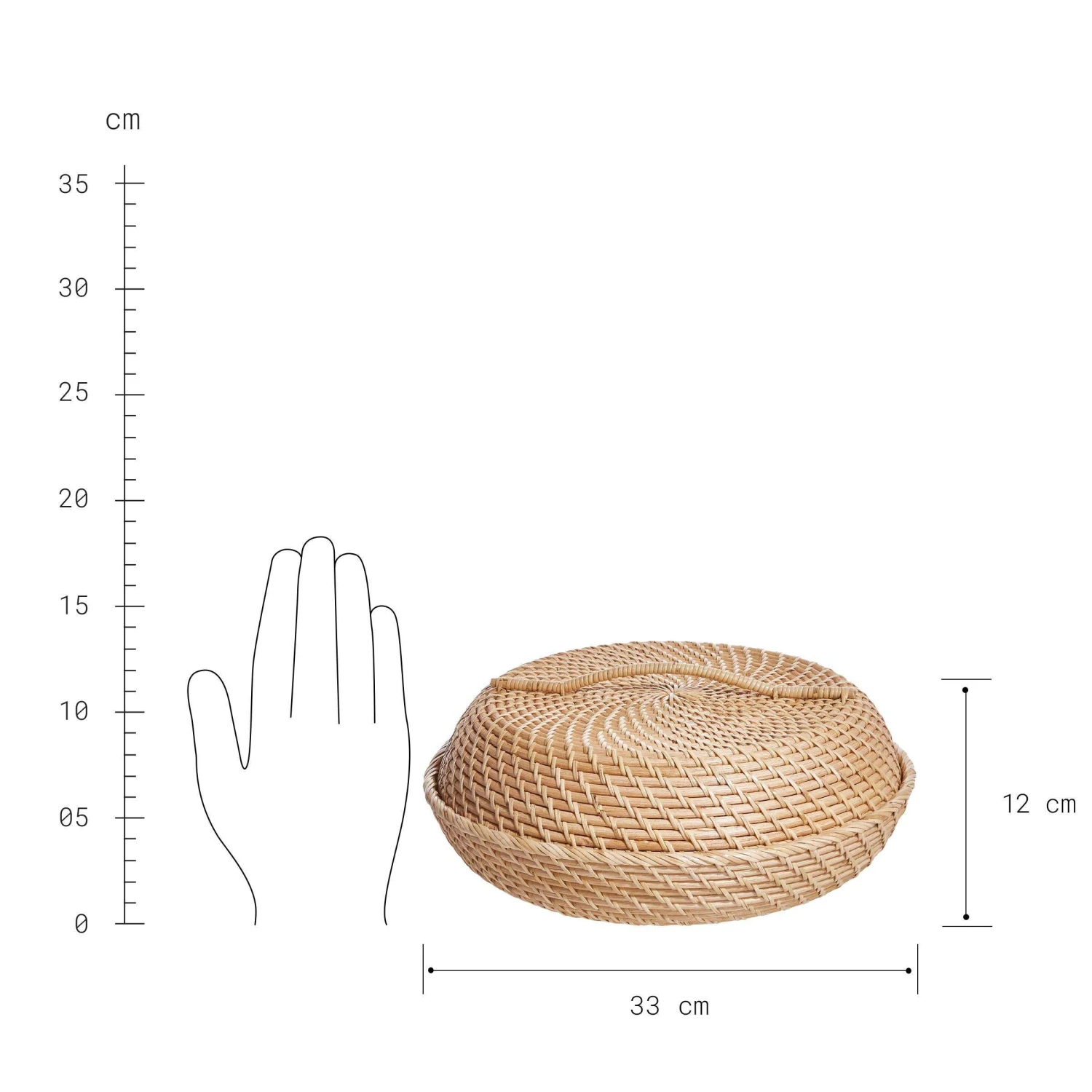 Korbschale Rattan Ø33cm RONDA In Natur 4 Korbschale Rattan Ø33cm RONDA In Natur – Bild 4