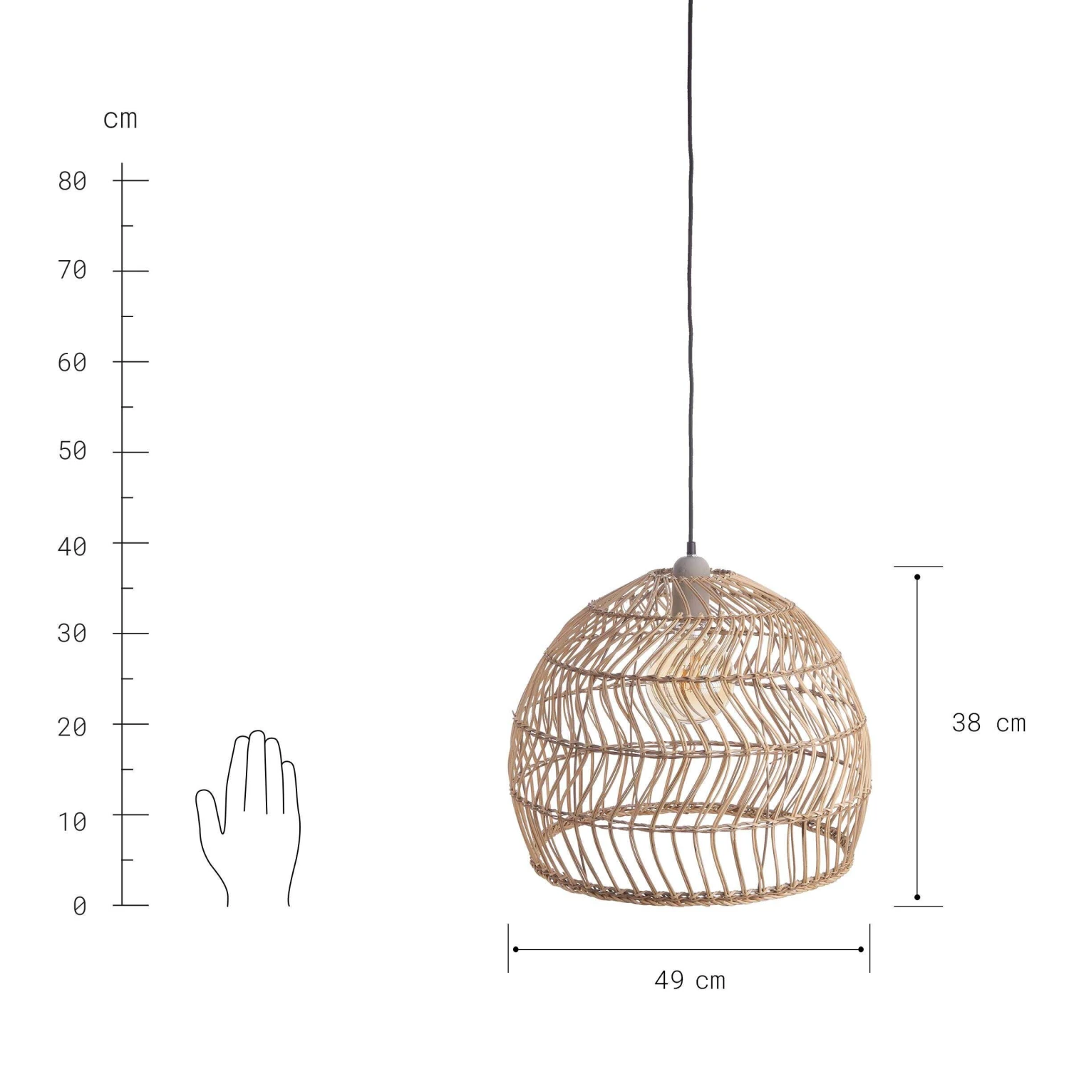 Lampenschirm Ø49cm CORBELLE In Natur 3 Lampenschirm Ø49cm CORBELLE In Natur – Bild 3