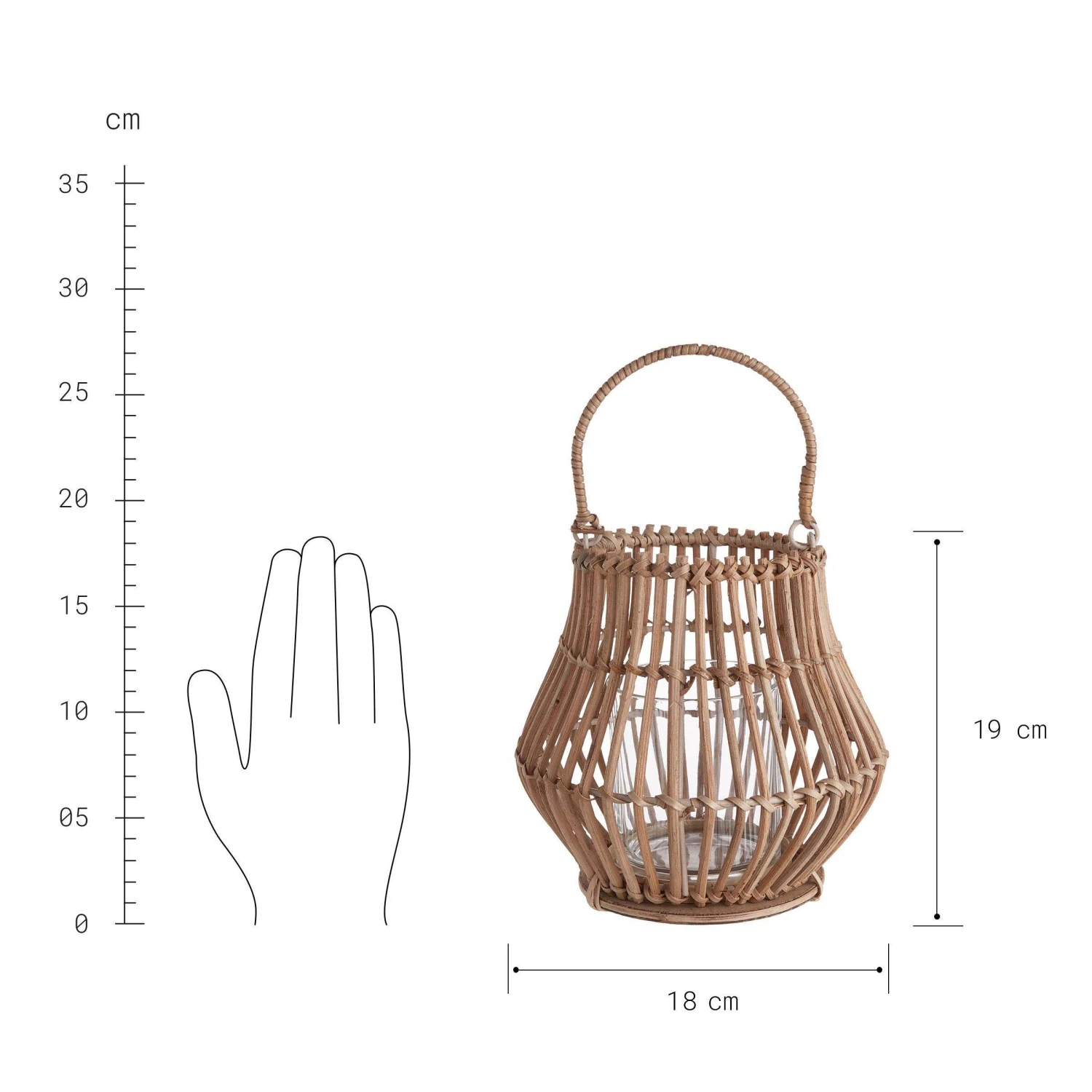 Laterne Höhe 19cm BALI In Natur 3 Laterne Höhe 19cm BALI In Natur – Bild 3