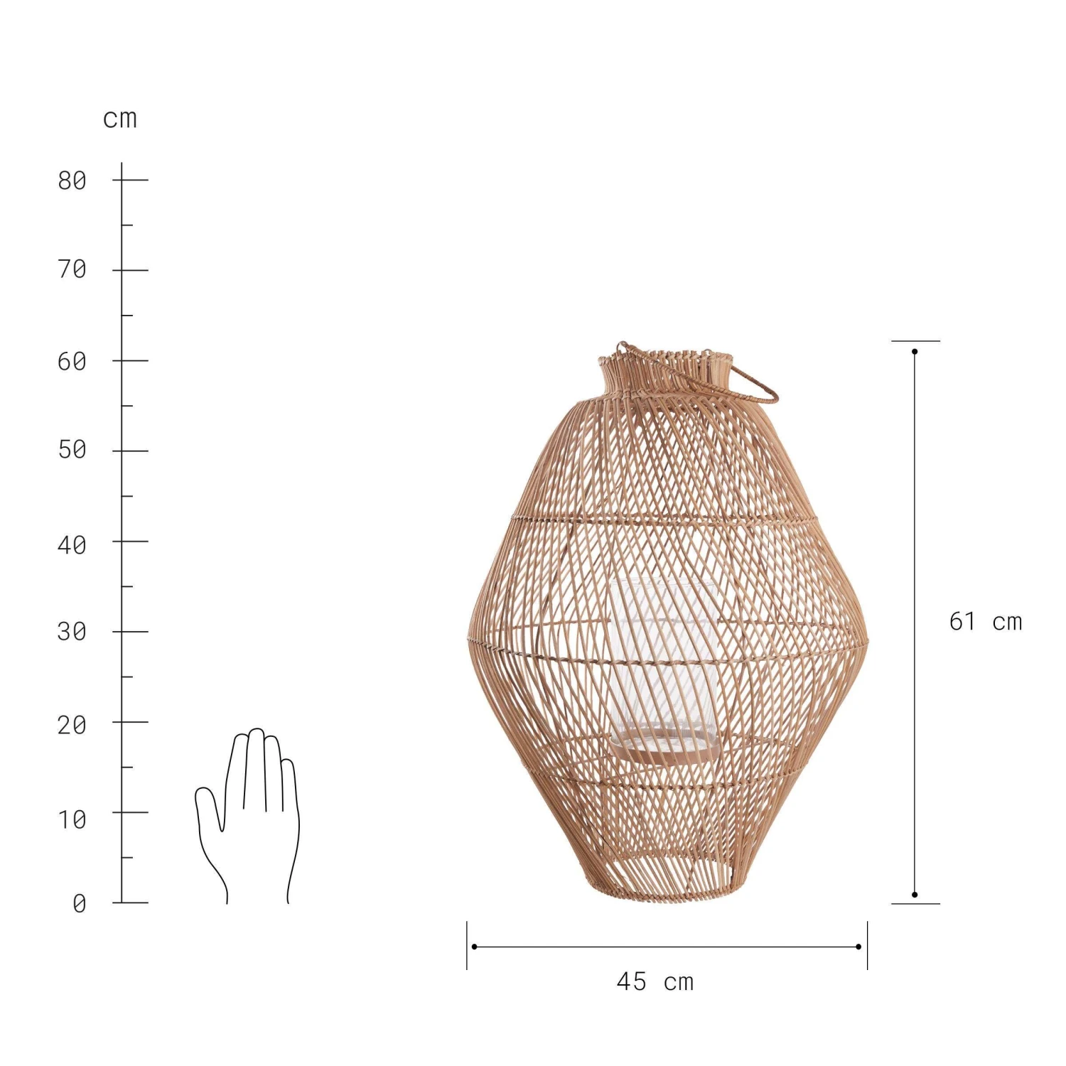 Laterne Höhe 61cm BALI NIGHTS In Natur 4 Laterne Höhe 61cm BALI NIGHTS In Natur – Bild 4