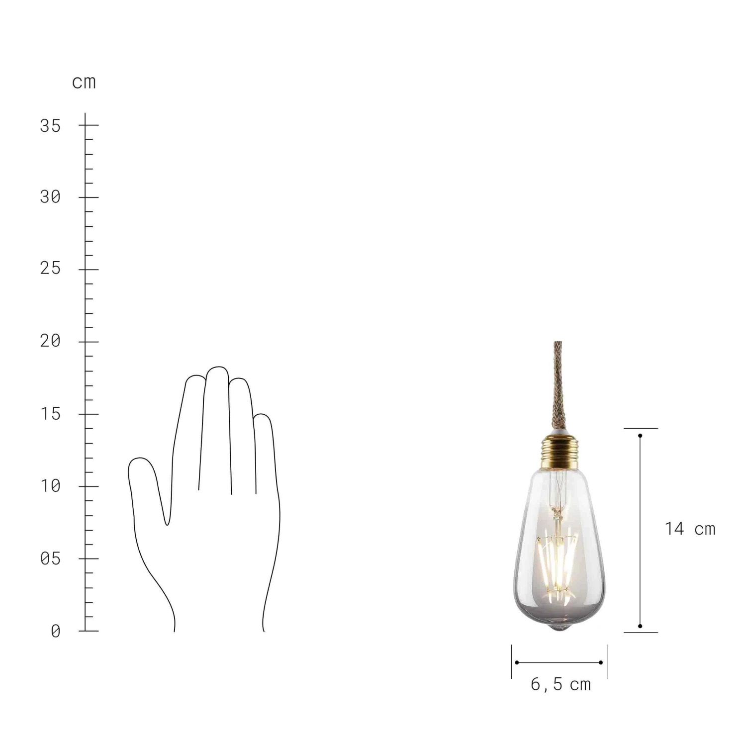 LED-Hängeleuchte Mit Jutekordel Und Aufhängung BULB LIGHT In Gold 3 LED-Hängeleuchte Mit Jutekordel Und Aufhängung BULB LIGHT In Gold – Bild 3