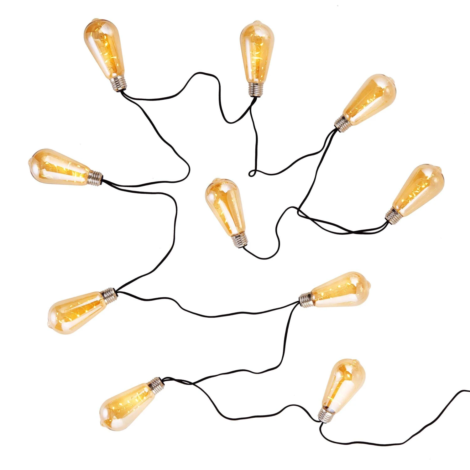 LED Lichterkette Mit Naturseil 10 Lichter Und Stecker BULB LIGHTS In Bronze 3 LED Lichterkette Mit Naturseil 10 Lichter Und Stecker BULB LIGHTS In Bronze – Bild 3