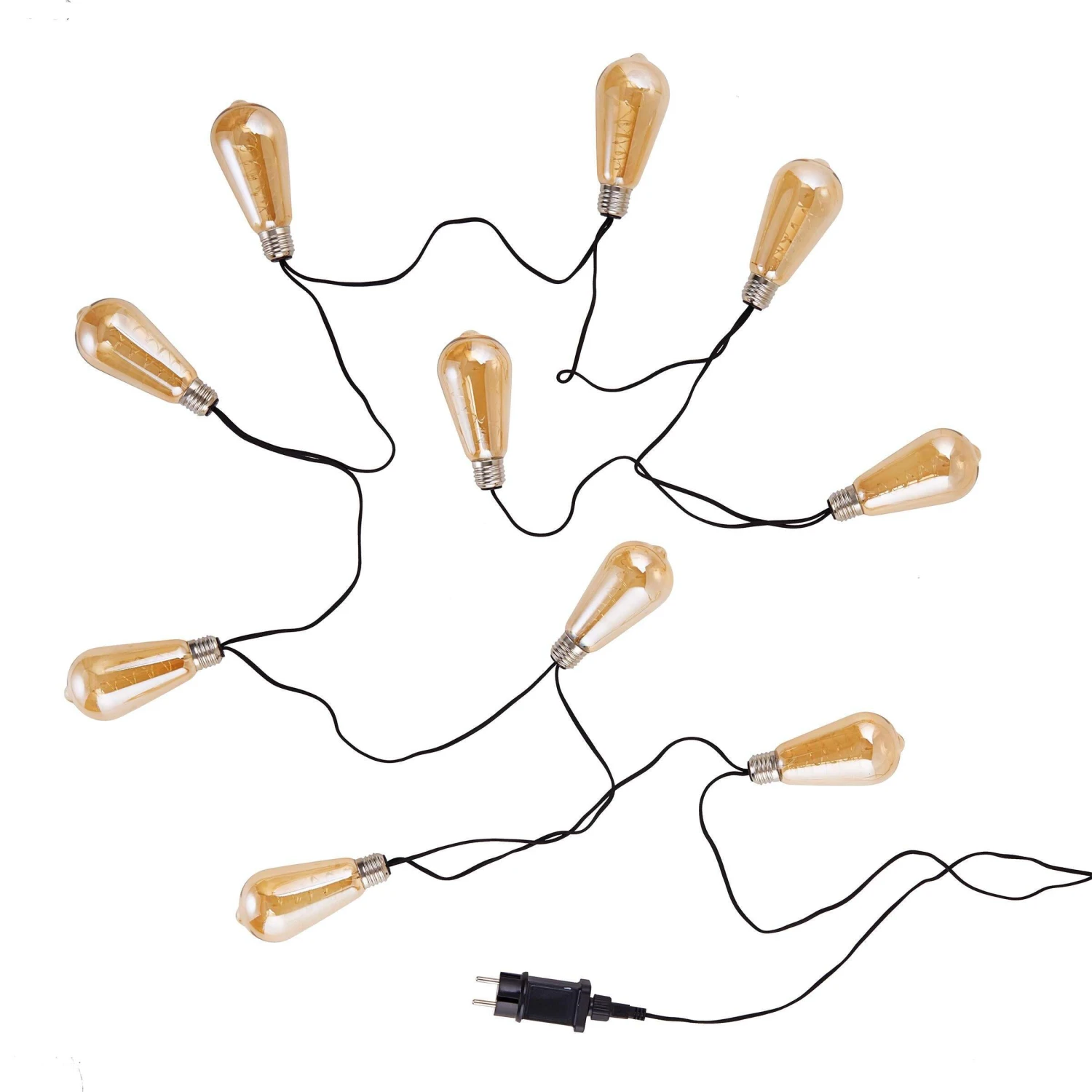 LED Lichterkette Mit Naturseil 10 Lichter Und Stecker BULB LIGHTS In Bronze 1 LED Lichterkette Mit Naturseil 10 Lichter Und Stecker BULB LIGHTS In Bronze