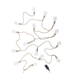 Best Seller 1 LED Lichterkette Mit Naturseil 15 Lichter Und Stecker BULB LIGHTS In Natur