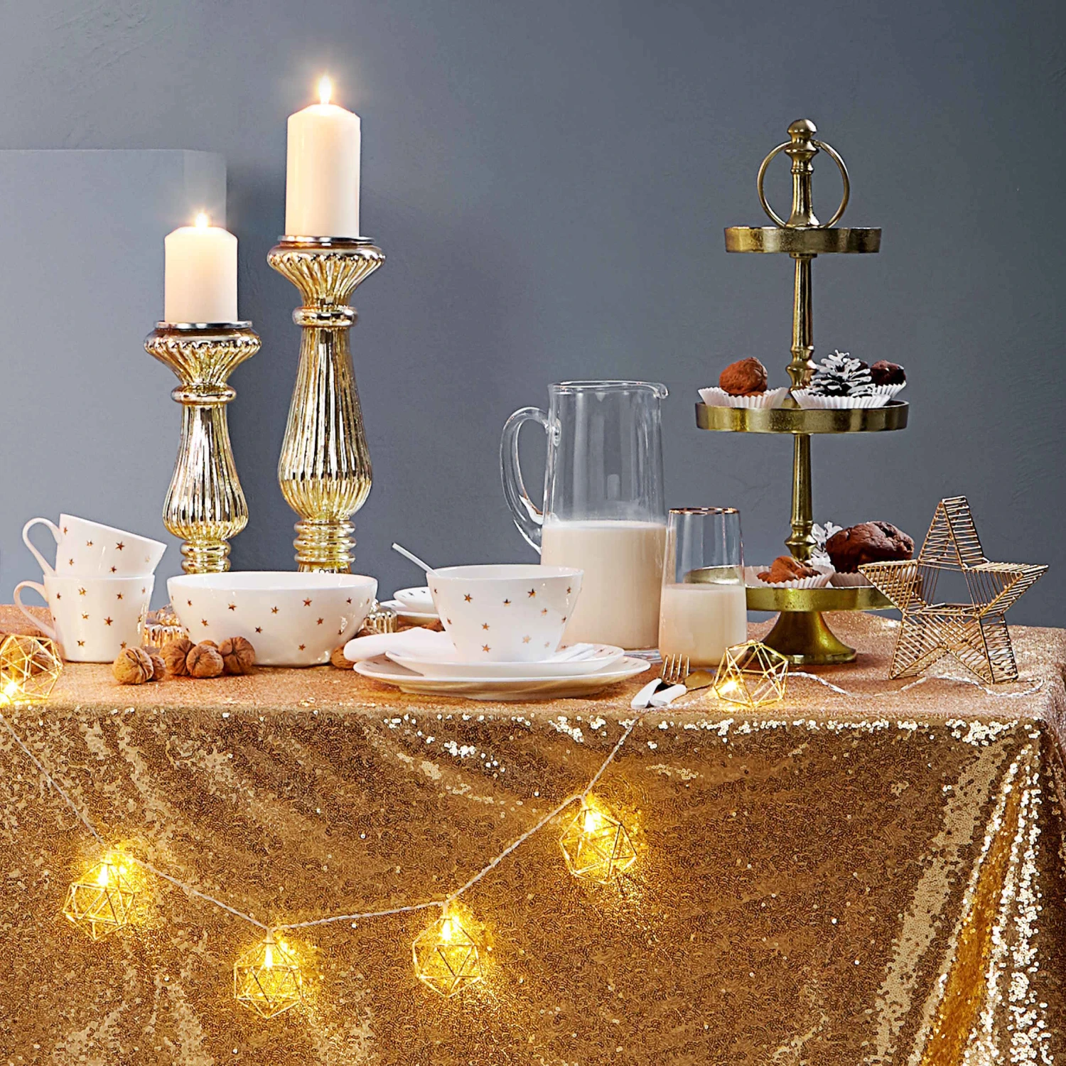 LED-Lichterkette Würfel 10 Lichter Mit USB-Batteriefach GEOMETRICS In Gold 6 LED-Lichterkette Würfel 10 Lichter Mit USB-Batteriefach GEOMETRICS In Gold – Bild 6