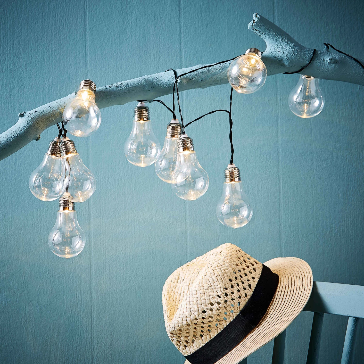 Lichterkette Solar Mit 10 Glühbirnen SUNLIGHT In Transparent 2 Lichterkette Solar Mit 10 Glühbirnen SUNLIGHT In Transparent – Bild 2