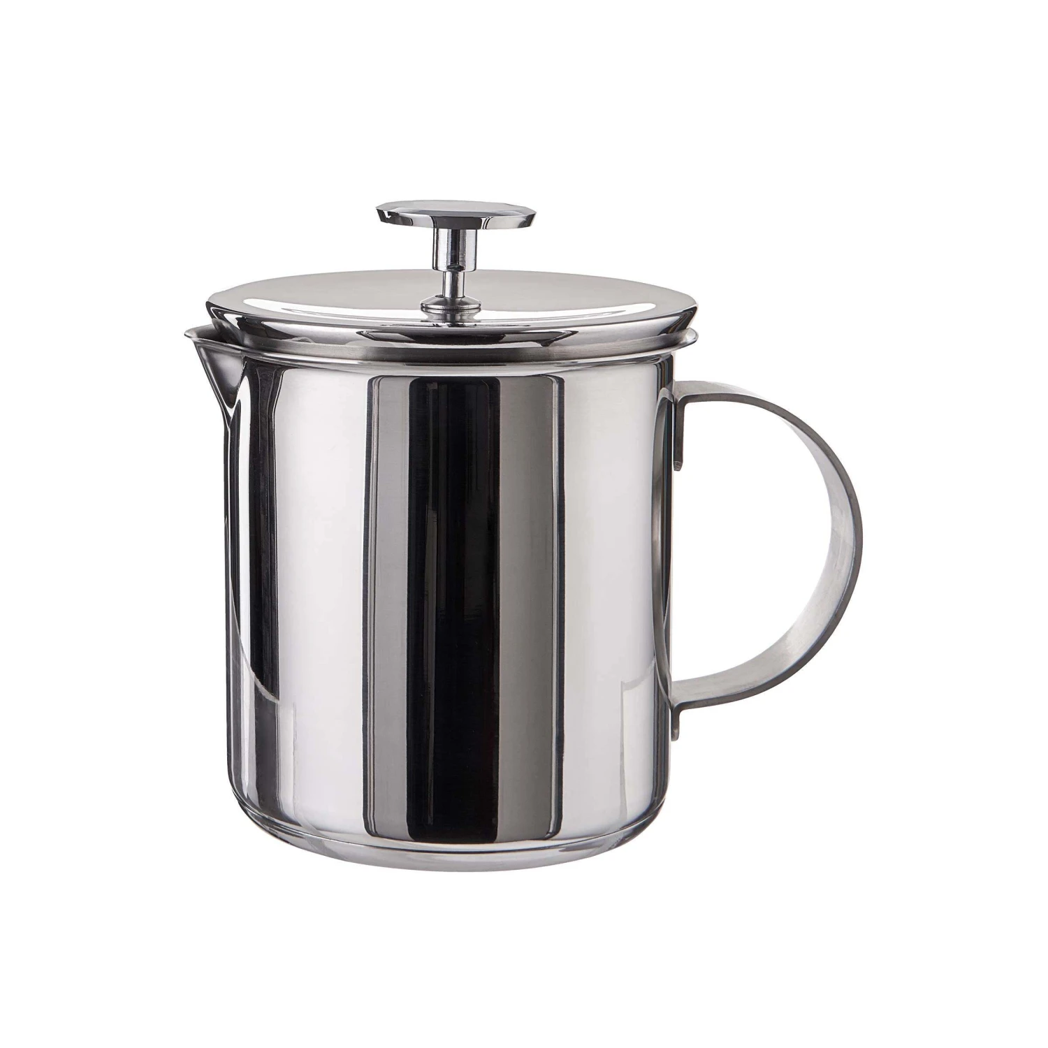 Manueller Milchaufschäumer 400ml MILK MASTER In Silber 1 Manueller Milchaufschäumer 400ml MILK MASTER In Silber